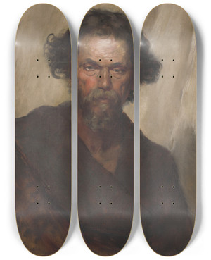 Triptych art skateboard deck of Eduard Ballo Roman Vagrant by Eduard Ballo (1859-1936)