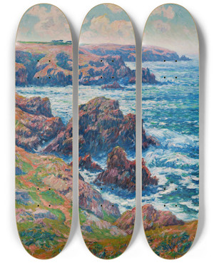Triptych art skateboard deck of Henry Moret La Terre De Clden Point De Raz Finistre by Henry Moret (1856-1913) Triptych art skateboard deck of Henry Moret La Terre De Clden Point De Raz Finistre by Henry Moret (1856-1913)