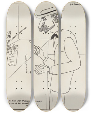 Triptych art skateboard deck of Carlo De Fornaro Mortals Immortals Pl41 by Carlo de Fornaro (1872-1949)