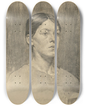 Triptych art skateboard deck of Kos Aranyossy Podobize Dievaa_2 by kos Aranyossy