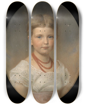 Triptych art skateboard deck of Georg Decker Erzherzogin Louise by Georg Decker (1818-1894)