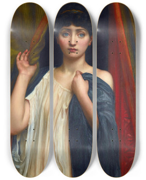 Triptych art skateboard deck of Edward John Poynter Cressida by Edward John Poynter (1836-1919)