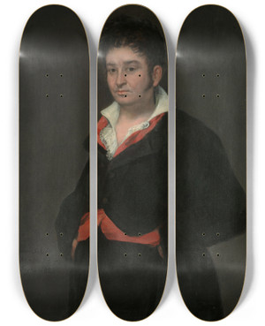 Triptych art skateboard deck of Francisco De Goya Portrait Of Don Ramn Satu by Francisco de Goya (1746-1828)