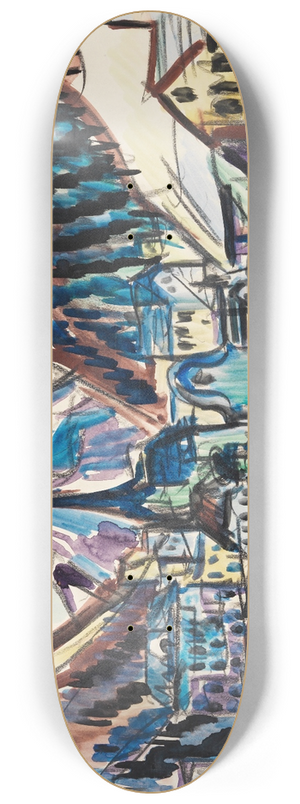 Ernst Ludwig Kirchner - Ansicht von Davos (Landschaft bei Davos im Winter) 8.25 inch art skate deck