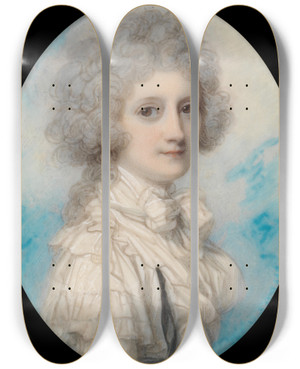 Triptych art skateboard deck of Richard Cosway Elizabeth Countess Of Hopetown by Richard Cosway (1742-1821)