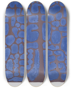 Triptych art skateboard deck of Paul Klee Late Evening Looking Out Of The Woods by Paul Klee (1879-1940)