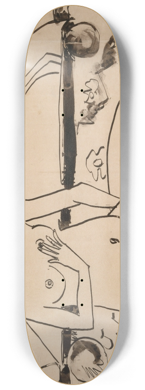 Ernst Ludwig Kirchner - Badende im Atelier der Brcke 8.25 inch art skate deck