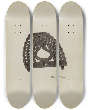 Triptych art skateboard deck of Glenn Wilson Trivet_2 by Glenn Wilson