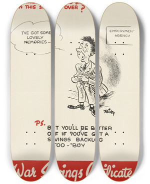 Triptych art skateboard deck of Ricky Rcaf What Will You Have To Show When This Show Is Over by Ricky RCAF (20-)