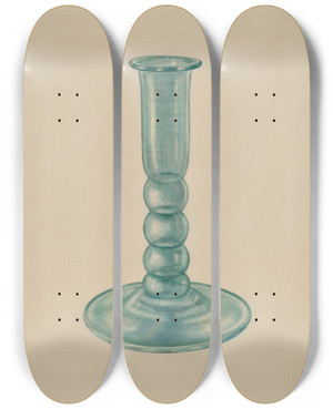 Triptych art skateboard deck of American 20Th Century Candlestick_3 by American 20Th Century