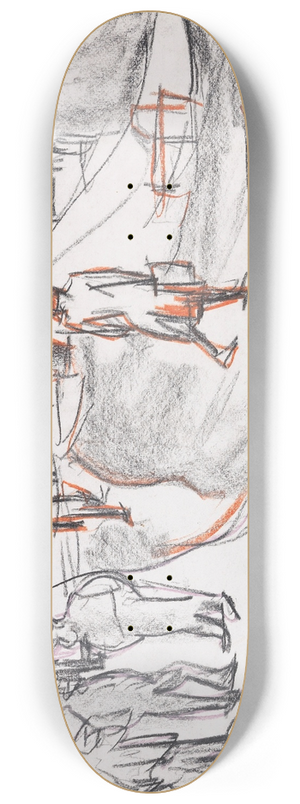 Ernst Ludwig Kirchner - Bauern auf der Alp 8.25 inch art skate deck