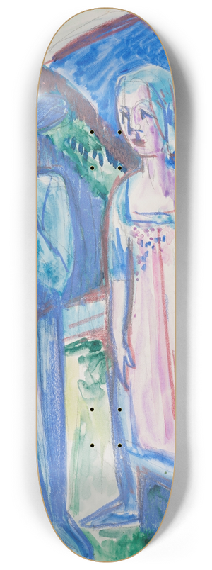Ernst Ludwig Kirchner - Bauernpaar with the Nachlass stamp 8.25 inch art skate deck