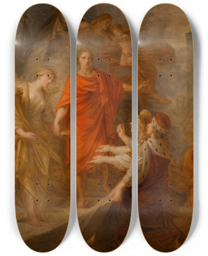 Triptych art skateboard deck of Heinrich Friedrich Fger Venedig Und Dalmatien Huldigen Kaiser Franz Iii Als Friedensbringer by Heinrich Friedrich Fger (1751-1818)