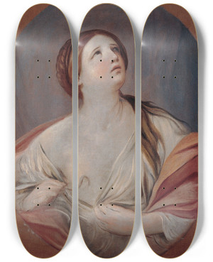 Triptych art skateboard deck of Guido Reni Cleopatra by Guido Reni (1575-1642) Triptych art skateboard deck of Guido Reni Cleopatra by Guido Reni (1575-1642)