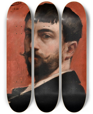 Triptych art skateboard deck of Lon Franois Comerre Autoportrait by Leon Francois Comerre (1850-1916) Triptych art skateboard deck of Lon Franois Comerre Autoportrait by Leon Francois Comerre (1850-1916)