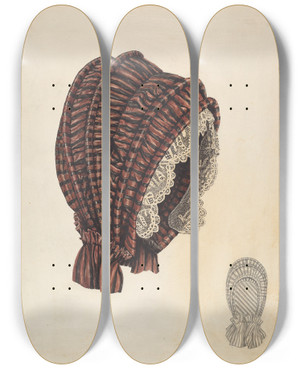 Triptych art skateboard deck of Lucien Verbeke Bonnet by Lucien Verbeke