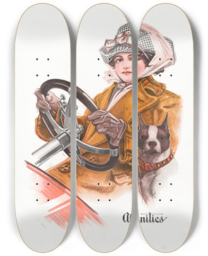 Triptych art skateboard deck of Fred Tolman Affinities by Fred Tolman (19-20-)