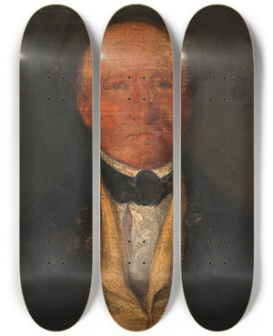 Triptych art skateboard deck of August Von Pettenkofen Ferdinand Edler V Nespern Onkel Pettenkofens by August Von Pettenkofen (1822-1889)