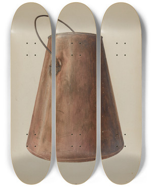 Triptych art skateboard deck of Albert Geuppert Milk Pail by Albert Geuppert