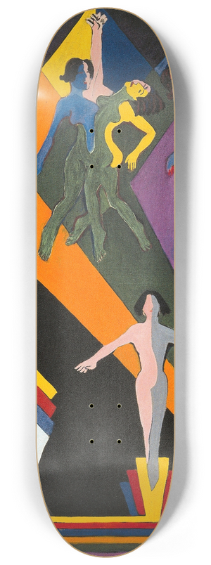 Ernst Ludwig Kirchner - dancing girls in colourful rays 8.25 inch art skate deck