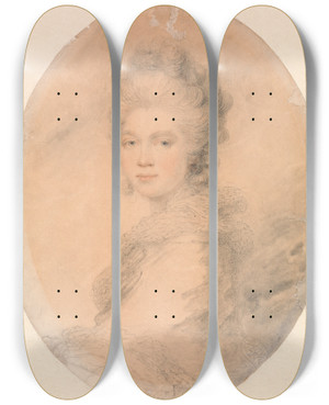 Triptych art skateboard deck of Ozias Humphrey Countess Poulett by Ozias Humphrey (1742-1810)