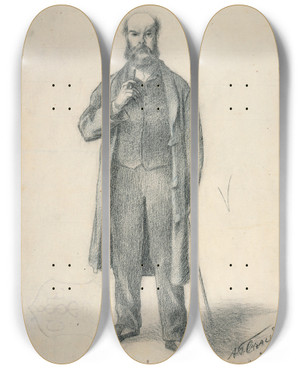 Triptych art skateboard deck of Frdric Auguste Cazals Verlaine Paulmarie 18441896 Lhpital Broussais by Frederic Auguste Cazals (1865-1941)