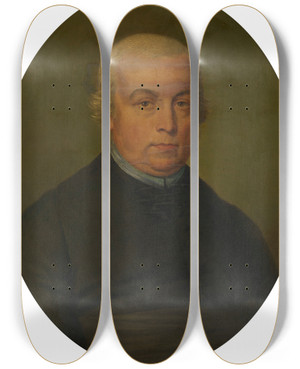 Triptych art skateboard deck of Mattheus Ignatius Van Bree Priest Jacquesmatthieu De Moor by Mattheus Ignatius Van Bree (1773-1839)