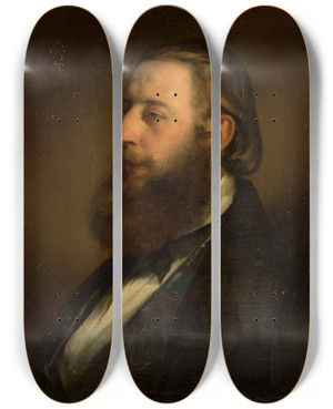 Triptych art skateboard deck of Friedrich Von Amerling Portrait Of Konstanty Branicki 18241884 by Friedrich Von Amerling (1803-1887)