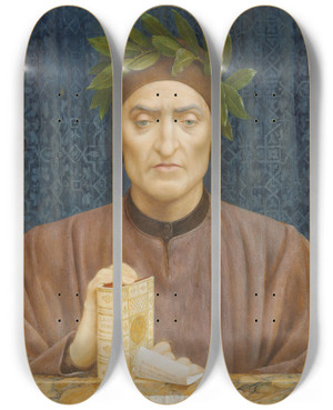 Triptych art skateboard deck of Henry James Holiday Dante Alighieri by Henry James Holiday (1839-1927) Triptych art skateboard deck of Henry James Holiday Dante Alighieri by Henry James Holiday (1839-1927)