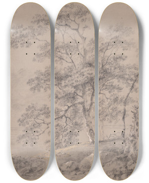 Triptych art skateboard deck of George Barret Tree Study by George Barret (1767-1842) Triptych art skateboard deck of George Barret Tree Study by George Barret (1767-1842)