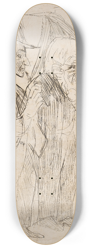 Ernst Ludwig Kirchner - Drei Bauern 8.25 inch art skate deck