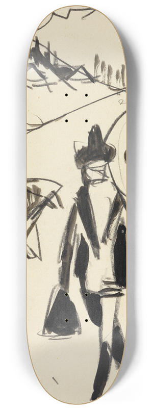 Ernst Ludwig Kirchner - Drei Spaziergnger in einer Gebirgslandschaft 8.25 inch art skate deck