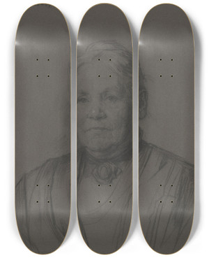 Triptych art skateboard deck of Jan Veth Portret Van Mevrouw M Heeringspakler by Jan Veth (1864-1925)