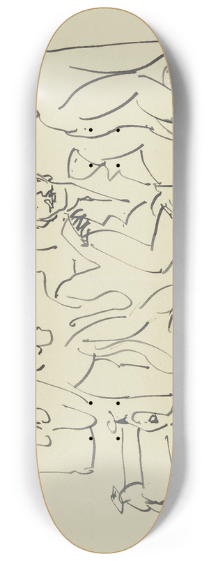 Ernst Ludwig Kirchner - Emil Nolde, Ada Nolde, Erich Heckel und Ernst Ludwig Kirchner bei der Vorbereitung eines Holzschnittes 8.25 inch art skate deck