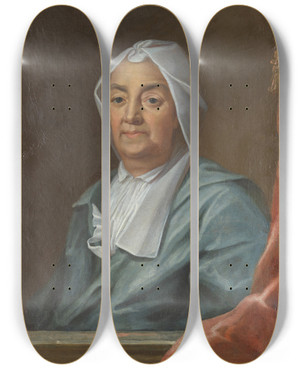 Triptych art skateboard deck of Olof Arenius Brita Sneckenberg 16541737 by Olof Arenius (1701-1766)