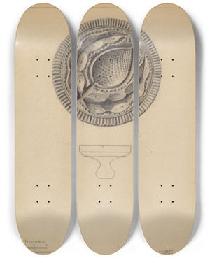 Triptych art skateboard deck of Florence Choate Butter Mold_2 by Florence Choate