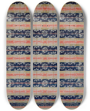 Triptych art skateboard deck of J Howard Iams Coverlet_8 by J Howard Iams (20-)