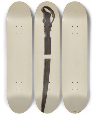 Triptych art skateboard deck of Emile Cero Spit by Emile Cero