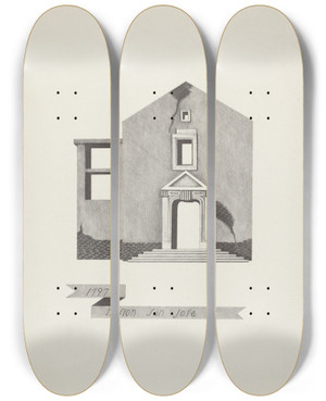 Triptych art skateboard deck of James Jones Mision San Jose_2 by James Jones