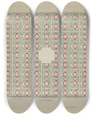 Triptych art skateboard deck of Francis Law Durand Quilt_2 by Francis Law Durand (1935)