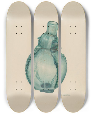 Triptych art skateboard deck of Chris Makrenos Perfume Bottle by Chris Makrenos (20-)