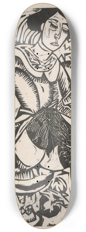 Ernst Ludwig Kirchner - Frau, Schuh zuknpfend 8.25 inch art skate deck
