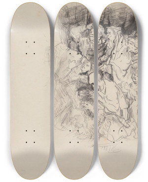Triptych art skateboard deck of James Ensor Mordecais Triumph by James Ensor (1860-1949)