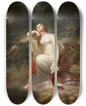 Triptych art skateboard deck of Samuel Lovett Waldo Despair by Samuel Lovett Waldo (1783-1861)