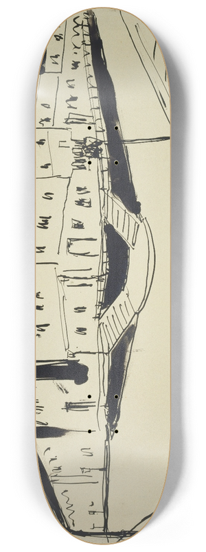 Ernst Ludwig Kirchner - Huser an einer Bahnunterfhrung in Dresden 8.25 inch art skate deck