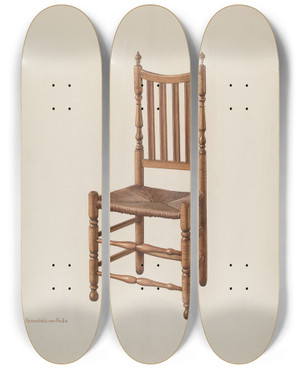 Triptych art skateboard deck of M Rosenshieldvonpaulin Side Chair_5 by M. Rosenshield-von-Paulin