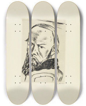 Triptych art skateboard deck of Max Beckmann Bildnis Dostojewskis by Max Beckmann (1884-1950) Triptych art skateboard deck of Max Beckmann Bildnis Dostojewskis by Max Beckmann (1884-1950)