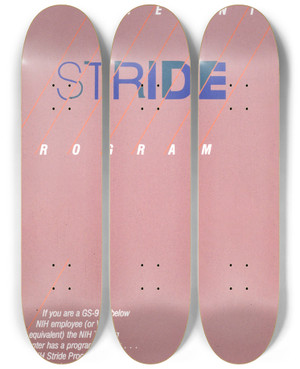 Triptych art skateboard deck of National Institutes Of Health The Nih Stride Program by National Institutes Of Health (1887)