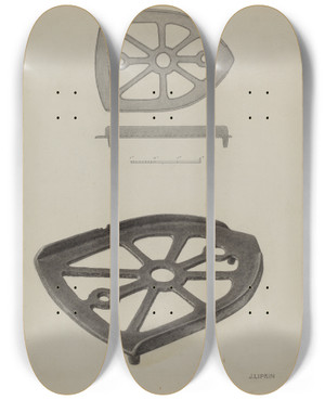 Triptych art skateboard deck of Jacob Lipkin Flat Iron Holder_1 by Jacob Lipkin