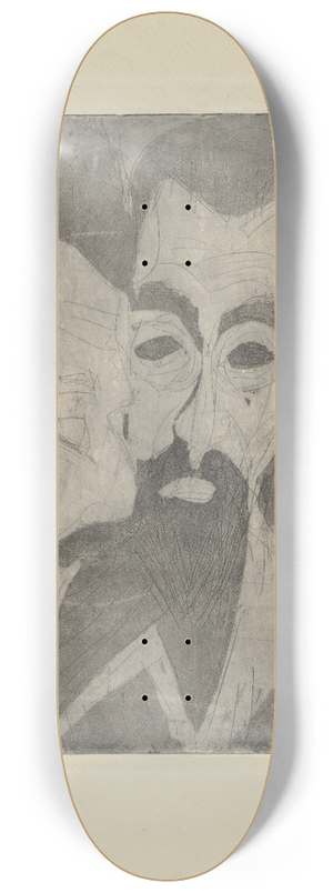 Ernst Ludwig Kirchner - Kpfe zweier alter Bauern 8.25 inch art skate deck